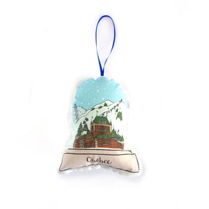 Quebec snow globe ornament: tree decoration- Canadian ornament