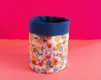 Oranges planter, Linnen fabric plant cover, plant basket, Indoor plant