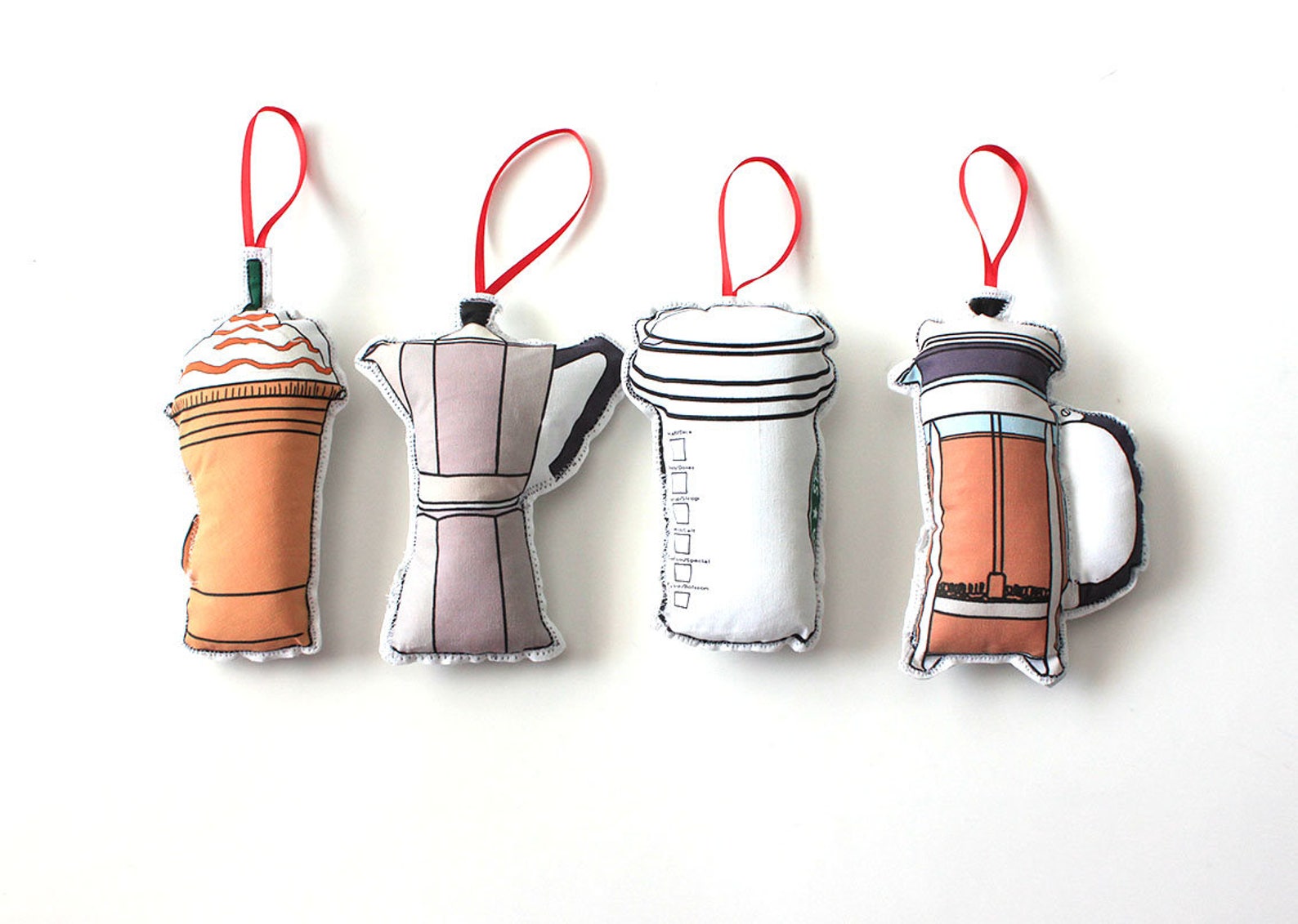 Coffee Ornaments Christmas Ornament Set Coffee Decor Etsy