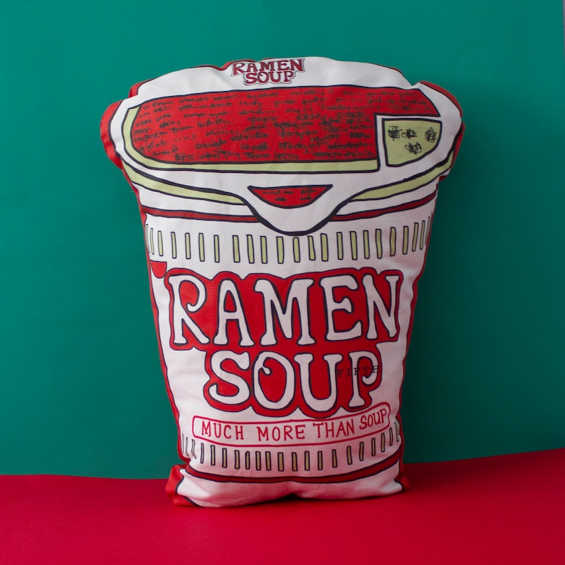 Ramen soup pillow, decorative pillow, Food lover pillow, image 2