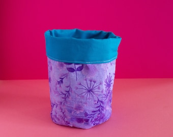 Purple plant cover, Twill fabric plant bag, plant bucket, Small Indoor planter