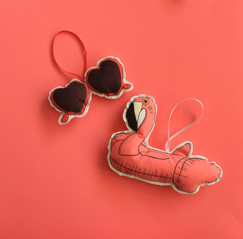 Flamingo Pool Float Ornament Tree Ornament Pink Flamingo Etsy