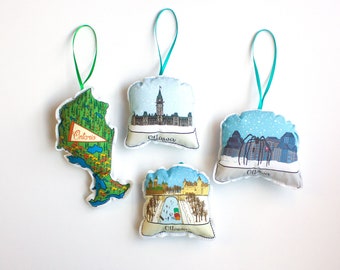 Ottawa ornament set of 4- Ontario  Christmas tree decorations