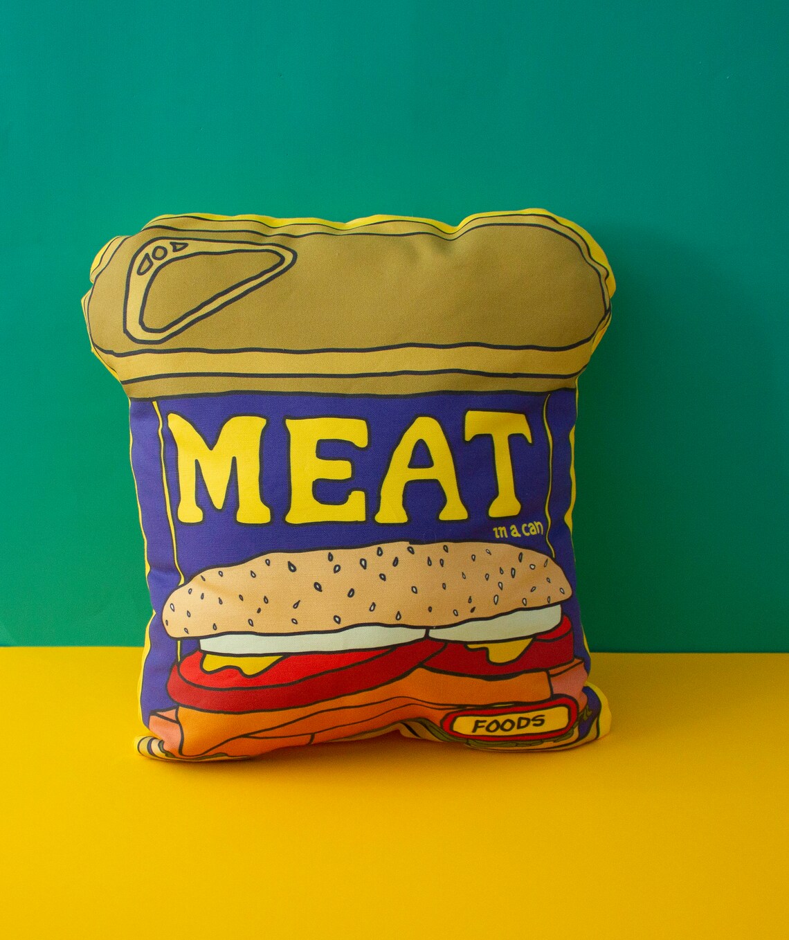 Meat can pillow decorative pillow Food lover pillow Etsy