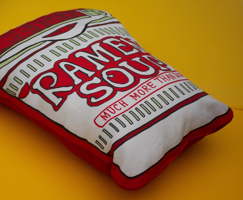 Ramen soup pillow, decorative pillow, Food lover pillow, image 4