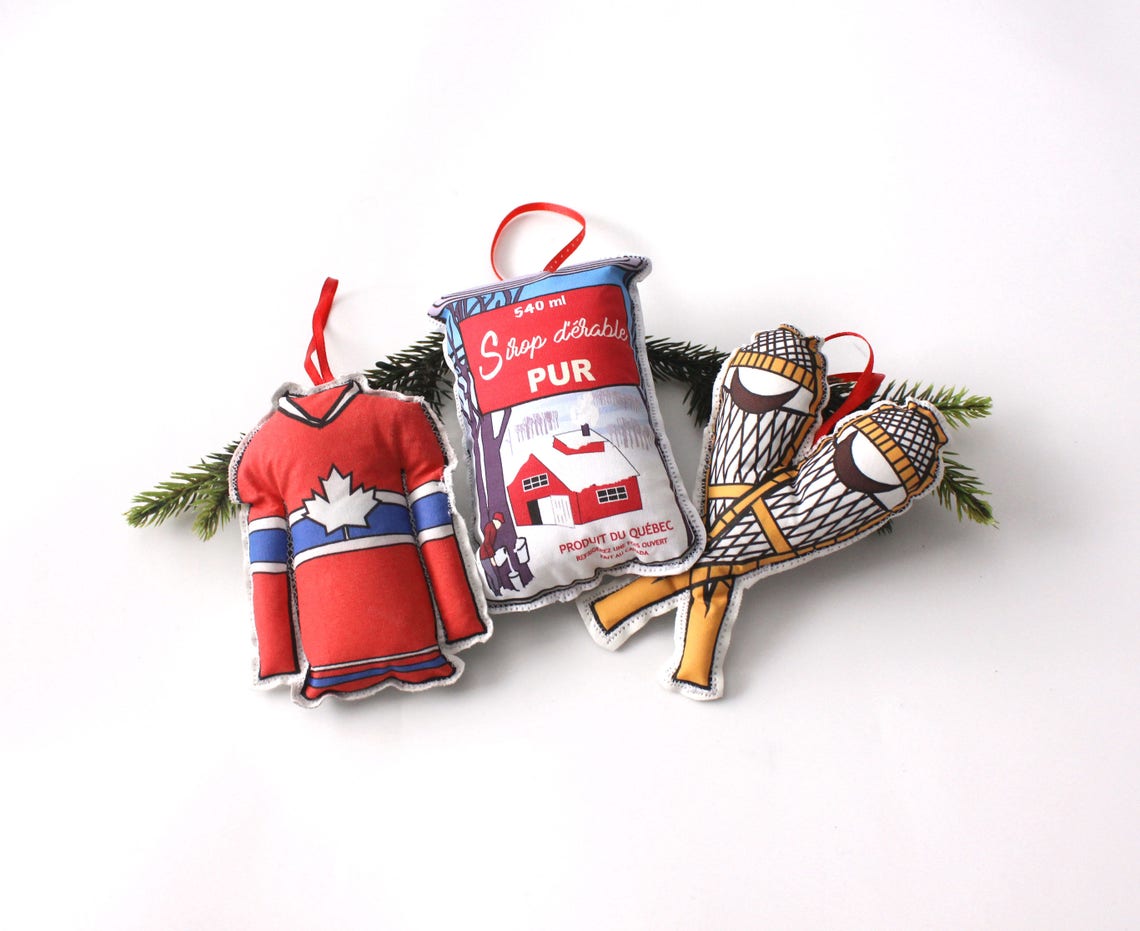 Christmas Ornaments Set of 4 Canadian themed ornaments Etsy