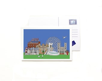 Montreal cityscape  postcard