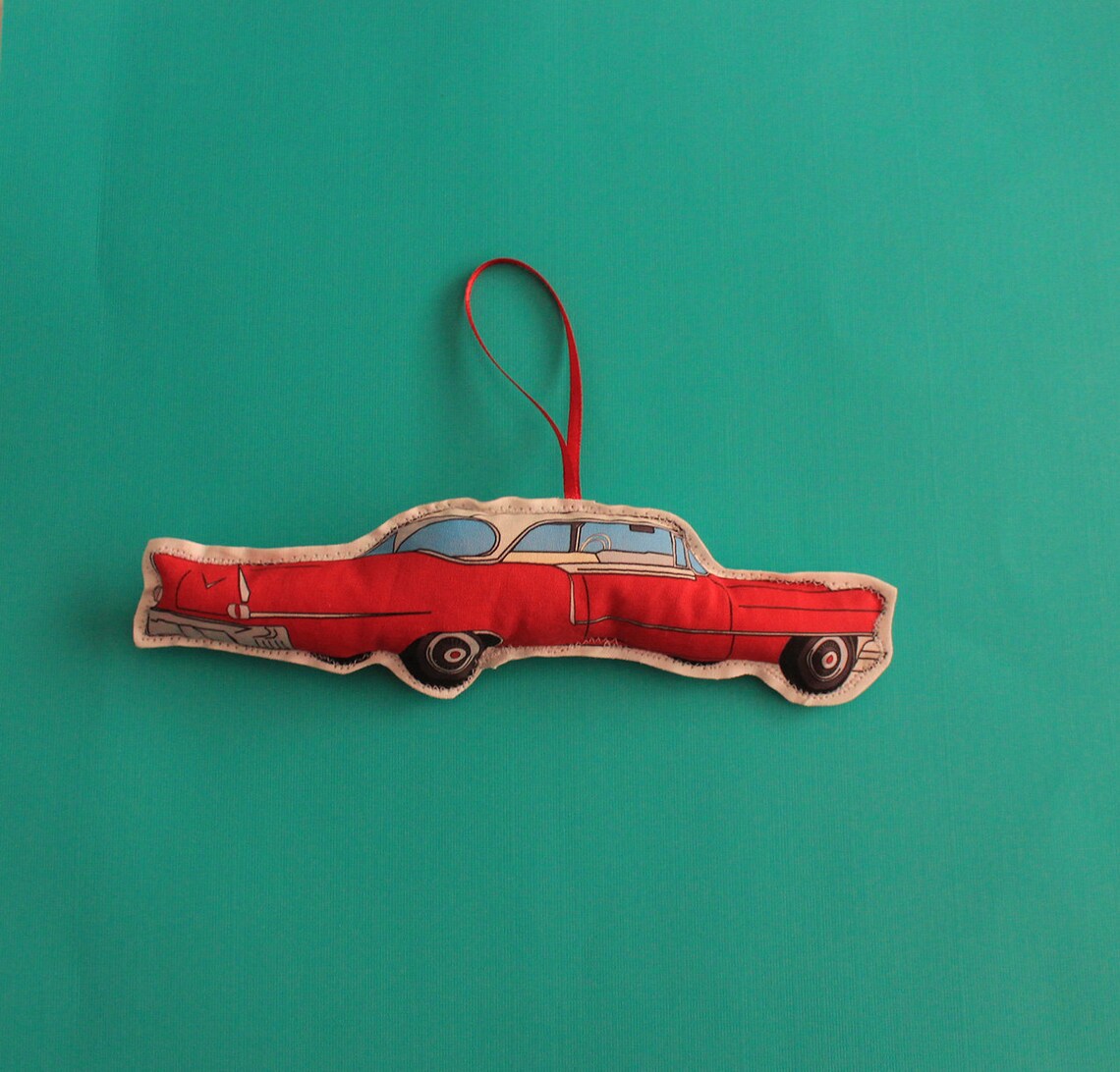 Red Cadillac Christmas Ornament Christmas Ornament Car Tree Etsy