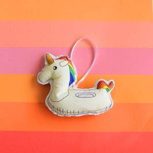 Rainbow Unicorn pool float ornament: tree ornament Unicorn Christmas decoration image 2