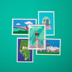 Calgary post card , Canadian post card, Calgary post card set
