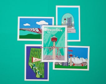 Carte postale de Calgary , carte postale canadienne, jeu de cartes postales calgary