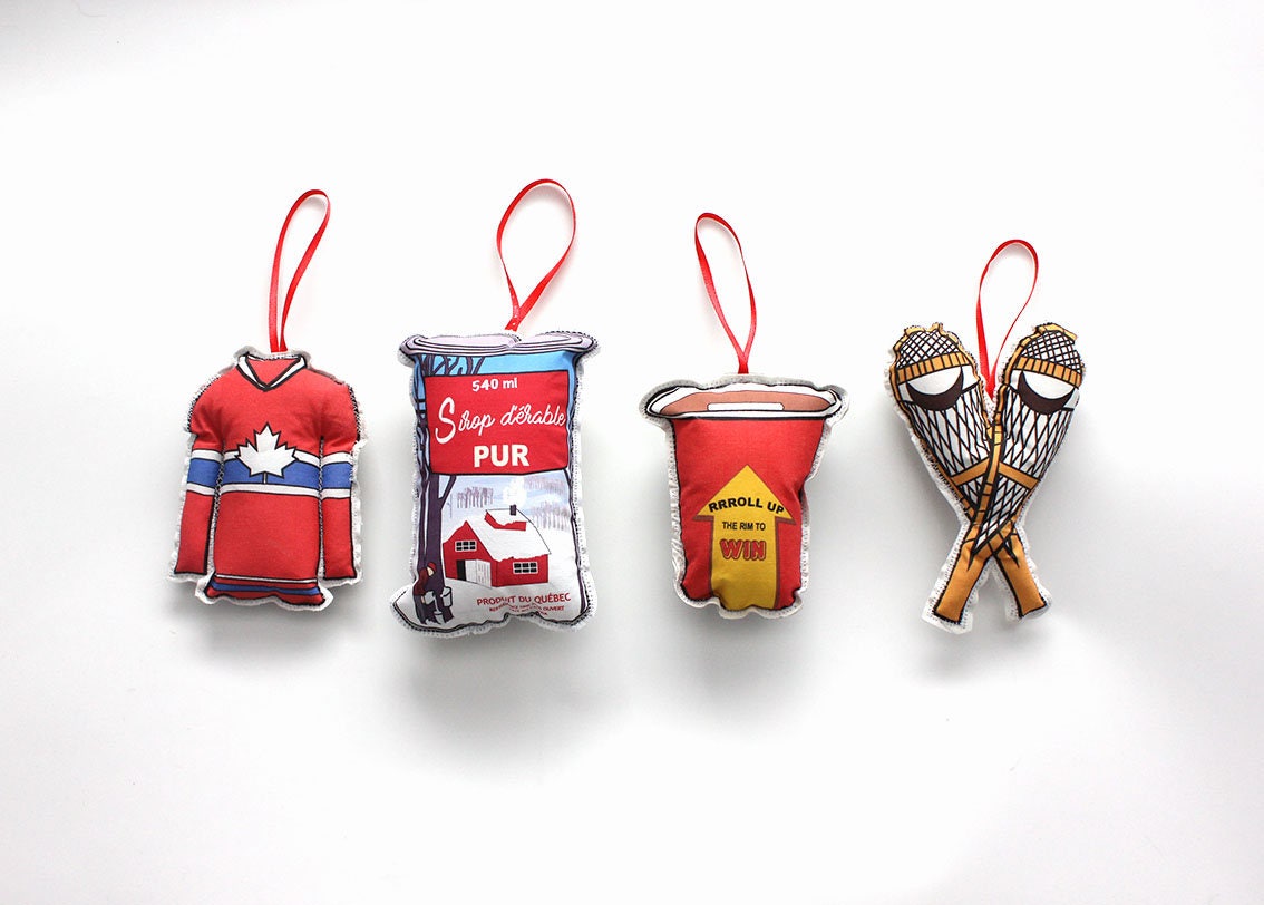 Christmas Ornaments Set of 4 Canadian themed ornaments Etsy