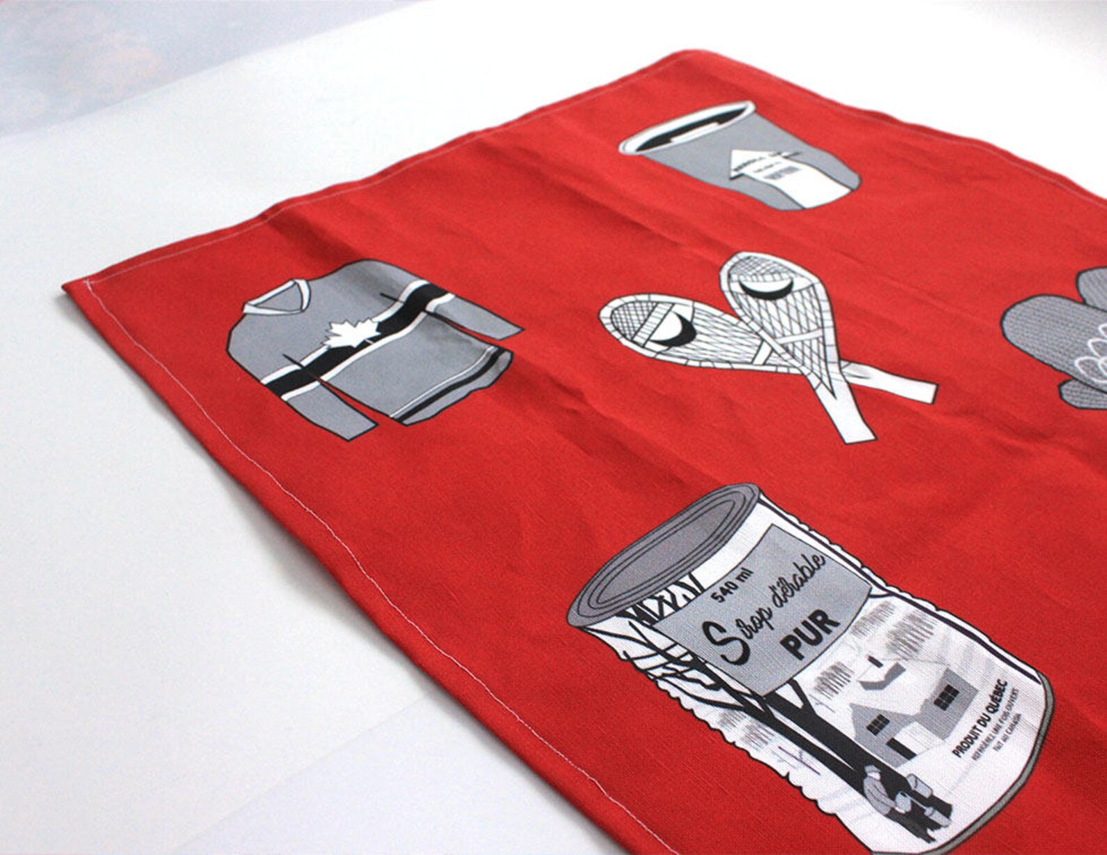 Canadian Tea Towel Red Cotton Linnen Kitchen towel Etsy