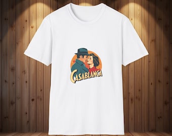 T-shirt filmposter Casablanca, T-shirt retro Romance Cinema