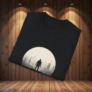 T-shirt Silent Hill 2, emblème d'horreur minimaliste, conception de silhouette de brouillard, t-shirt de jeu image 6