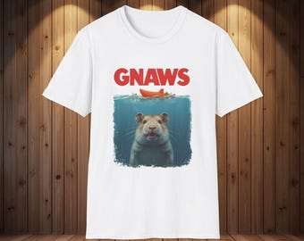 Camiseta de parodia de hámster de GNAWS, camiseta con estampado de póster de película de roedores divertidos