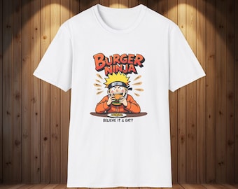 Camiseta Burger Ninja, camiseta gráfica inspirada en el anime, arte de comida de cómic