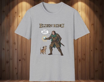 Elden Ring Dog Meme-T-shirt, grappig Vagabond-gamer-T-shirt