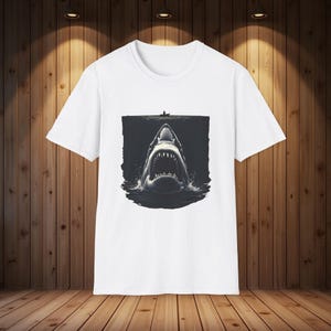 Shark Attack Unisex T-Shirt,Shark tshirt,Deep Fear Tshirt Ocean Lover Gift, Beach Vibes Apparel, Quirky Casual Wear,