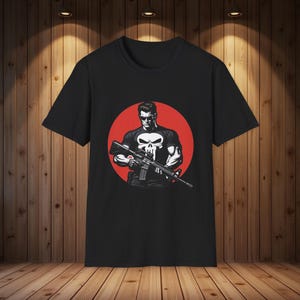 Punisher T-Shirt, Männer und Frauen Größen, Comic-Fan Geschenk, Freizeitkleidung, Grafik Tee,