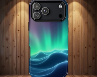 Funda para teléfono Aurora Boreal / Arte abstracto de las auroras boreales, protección resistente de doble capa.