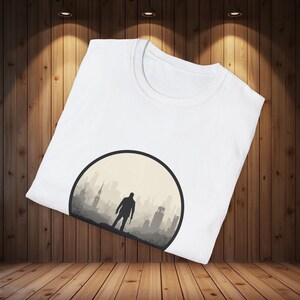 T-shirt Silent Hill 2, emblème d'horreur minimaliste, conception de silhouette de brouillard, t-shirt de jeu image 5