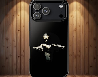 Funda resistente para teléfono Punisher, diseño de fan art de cómic atrevido, protección para iPhone y Samsung.