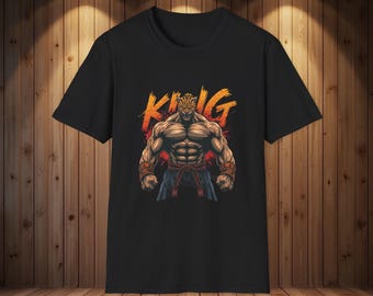 King T-shirt, epische jaguar-maskervechter, retro arcade-gamer