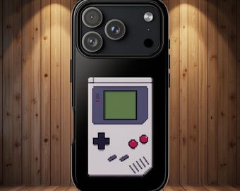 Funda para teléfono retro de Gameboy con diseño de videojuego de 8 bits
