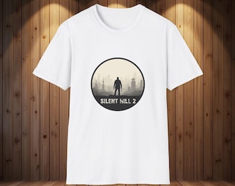 Silent Hill 2 T-Shirt, Minimalist Horror Emblem, Fog Silhouette Design, Gaming Tee