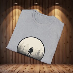 T-shirt Silent Hill 2, emblème d'horreur minimaliste, conception de silhouette de brouillard, t-shirt de jeu image 7