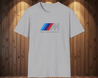 Camiseta unisex de algodón con logo de coche, ropa de alto rendimiento.