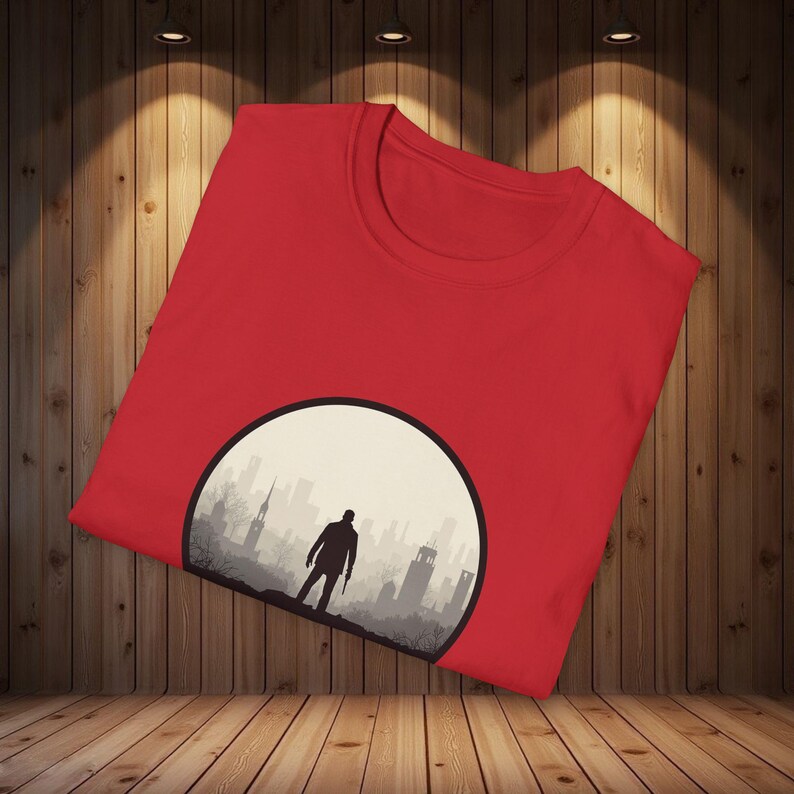 T-shirt Silent Hill 2, emblème d'horreur minimaliste, conception de silhouette de brouillard, t-shirt de jeu image 8