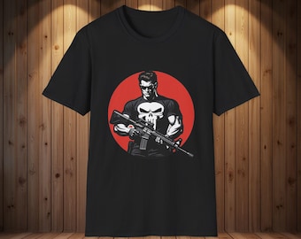 Punisher-T-shirt, heren- en damesmaten, cadeau stripfan, vrijetijdskleding, grafisch T-shirt,