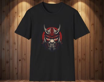 T-shirt Samurai Mask, T-shirt Japanse krijger Bushido-afbeelding