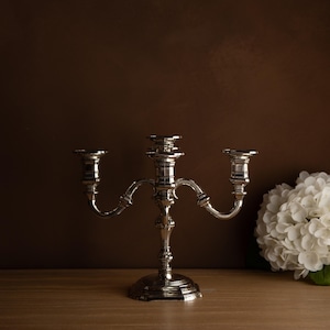 Candelabro vintage BMF placcato argento · Portacandele a 5 bracci · Decorazione da tavola classica tedesca
