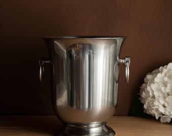 Vintage Guy Degrenne Edelstahl Champagnerkühler, französischer Mid-Century Barzubehör, 1970er Jahre