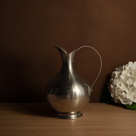 Vintage METAWA Melox Pewter Pitcher · Dutch Tin Jug Vase · Mid