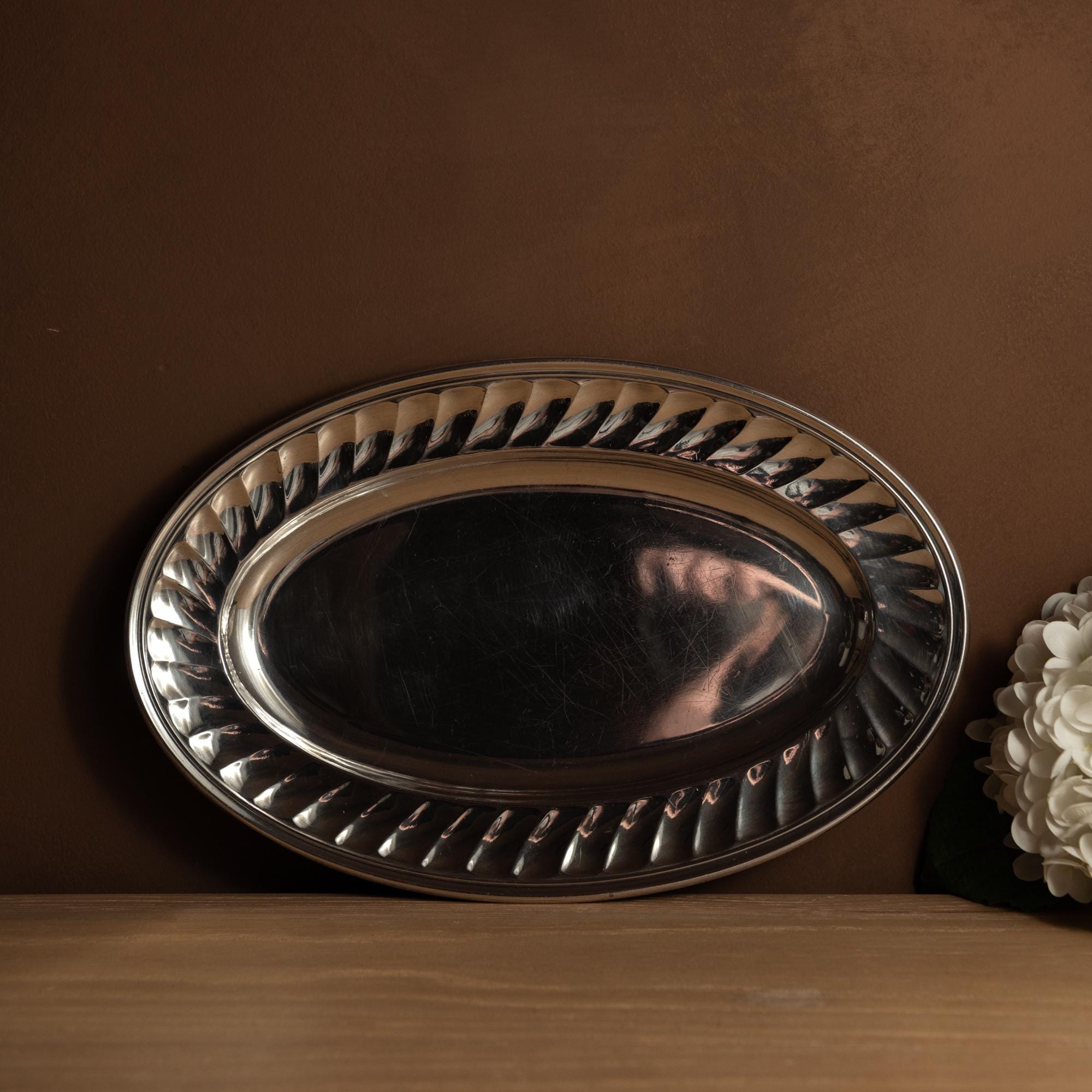 Plateau Christofle Moderniste Argenté 48,5x31,5 Cm – Pièce D'occasion élégante