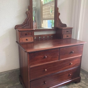 Vintage Burma Teak Kommode - Massivholz Kommode mit 3 Schubladen, rustikale antike Möbel, handgefertigte Aufbewahrung
