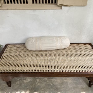 Vintage Nadun Divan Sofa | Mid Century Wooden Daybed | Rustic Minimalist Solid Wood Bench Seating | Handmade Vintage Furniture