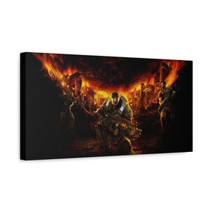 Gears of War Canvas | Gamer Room Wall Art | 20&quot; x 10&quot;