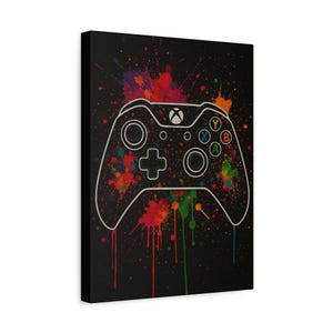 Framed Colorful Gaming Wall Art Painting, Graffiti Gamer Room Decor for Boys Men Bedroom, Cool Video Game Canvas Wall Art | 12&quot; x 16&quot;