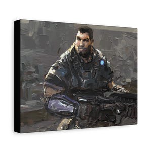 Gears of War Dom Santiago Oil Painting Style Art | 12&quot; x 9&quot;