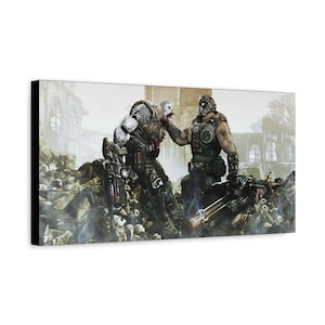 Clayton Carmine Gears of War Canvas | Gamer Room Wall Art | 20&quot; x 10&quot;