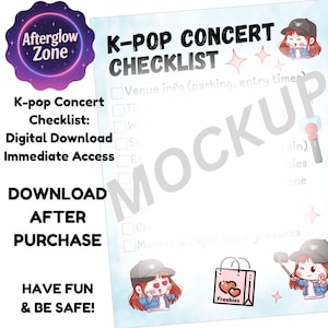 K-pop Concert Checklist PNG File Digital Download Kpop Checklist Kpop Fans Safety Health Fun Concert Fandom Summertime Kpop Tour Bias Idols