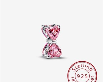 Rosa rosettberlock, minimalistisk berlockpärla i 925 sterlingsilver, kompatibel med Pandora-armband, present till henne