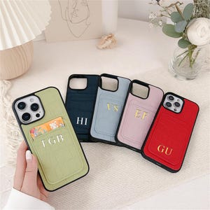 Personalised crocodile pattern Leather iPhone Case for iPhone 16 Pro Max 15 14 13 12, Initial Custom Monogram Phone Case Cover, Gift for Her