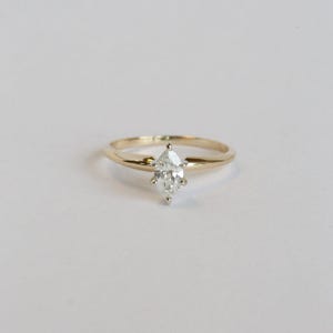 Anello in oro massiccio 14 carati con taglio marquise da 1,00 ct, anello di fidanzamento in argento con taglio marquise, anello solitario con taglio marquise, regalo di anniversario, anello personalizzato