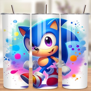 The Hedgehog Tumbler Wrap Bundle, 20oz Skinny Tumbler Wrap, Sonic Tumbler Png Sublimation Design, Sonic Shadow Hedgehog Birthday Tumbler Png